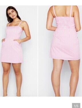 Express Pink Gingham Checketed Sundress Small